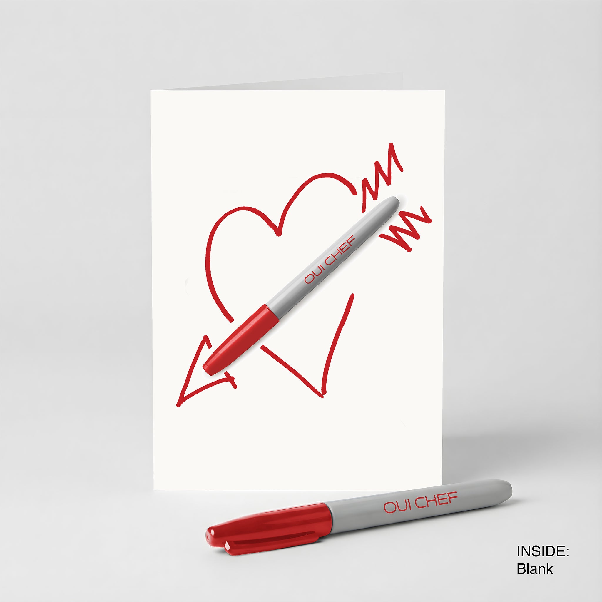 Sharpie Through The Heart Greeting Card + Red Sharpie