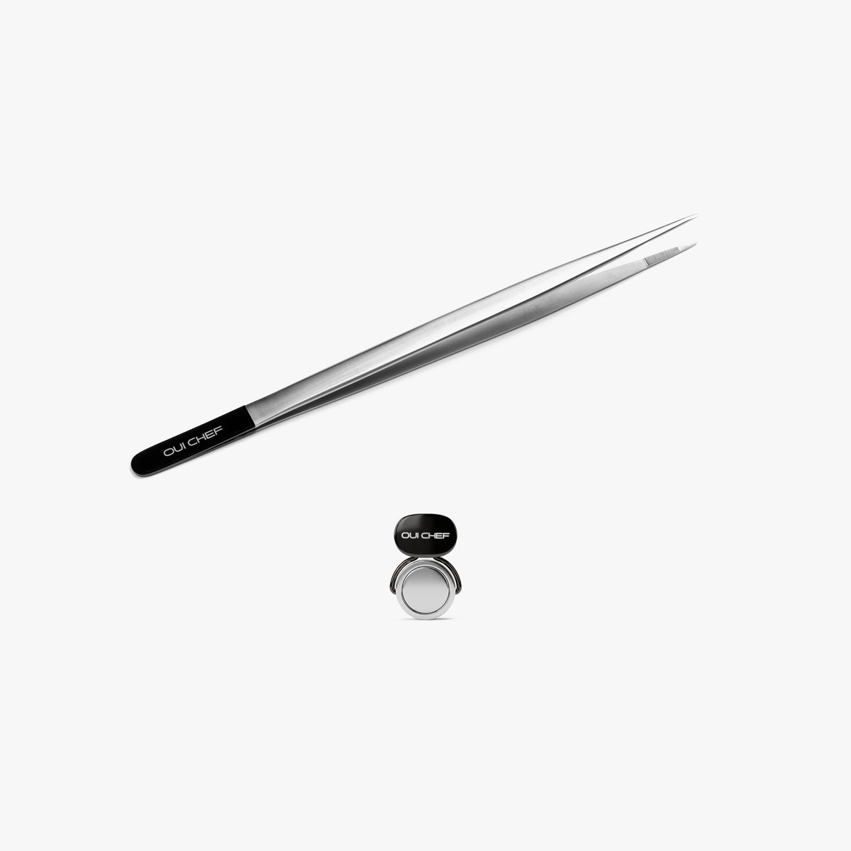FineTouch Medium Chef's Tweezers & HoldFast Magnetic Chef’s Clip