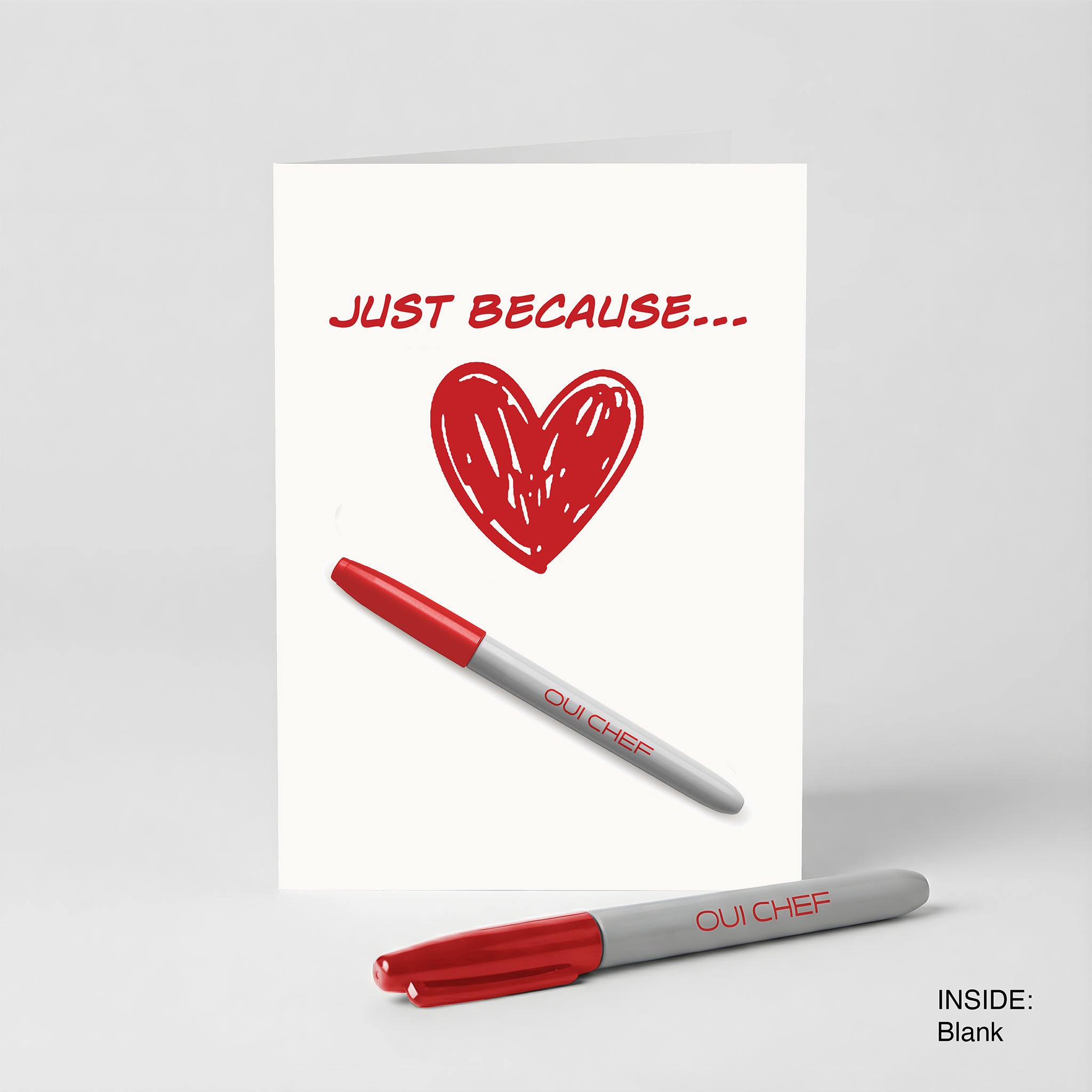 Just Because Greeting Card + Red Sharpie