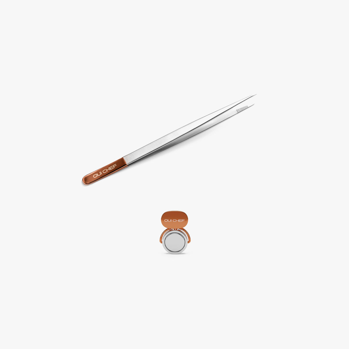 FineTouch Small Chef's Tweezers & HoldFast Magnetic Chef’s Clip